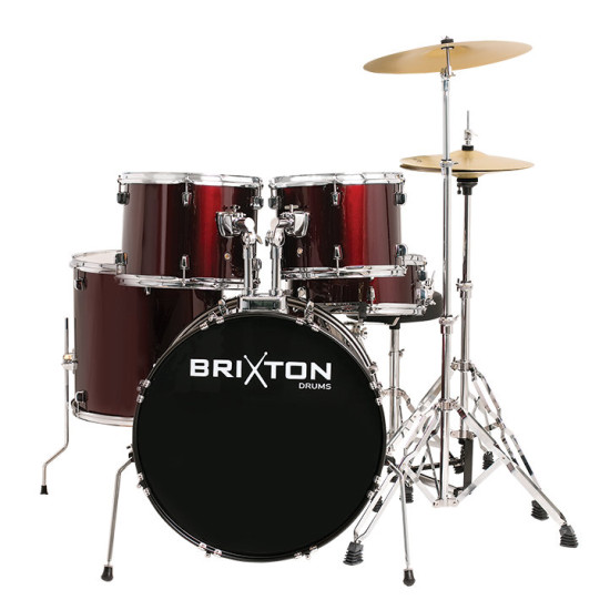 Brixton UBX25WR 22" 5 Piece Drum Kit Package 