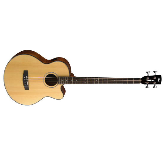 Cort AB850F Nat Acoustic Electric Bass Guitar Natural w/Bag