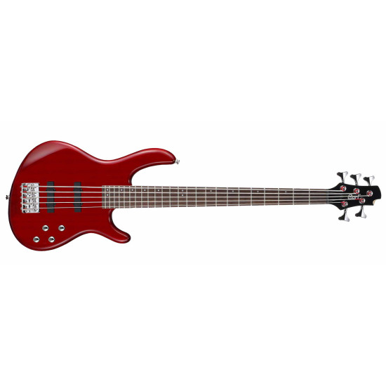 Cort ACTION V PLUS TR  5-String Bass Guitar Transparent Red