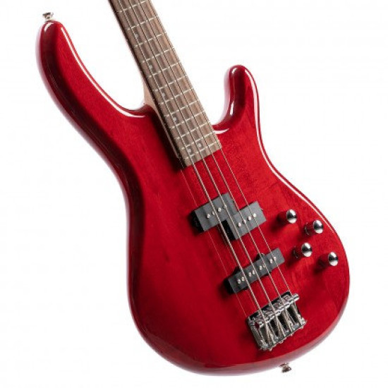Cort ACTION Bass PLUS 4 Bass Guitar Transparent Red