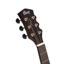 Cort CORE-OC AMH OPBB OM All Solid Mahogany Cutaway Acoustic Guitar Open Pore Black BURST W/Case