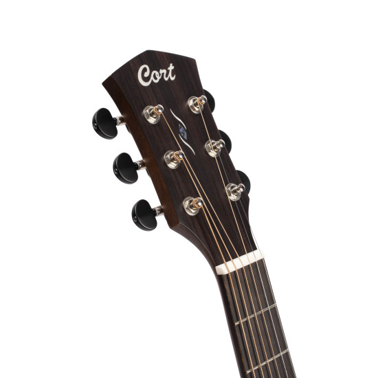 Cort CORE-OC AMH OPBB OM All Solid Mahogany Cutaway Acoustic Guitar Open Pore Black BURST W/Case