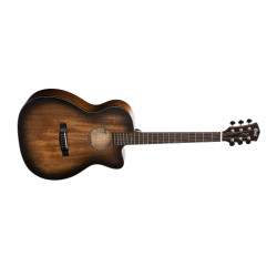 Cort CORE-OC AMH OPBB OM All Solid Mahogany Cutaway Acoustic Guitar Open Pore Black BURST W/Case