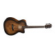 Cort CORE-OC AMH OPBB OM All Solid Mahogany Cutaway Acoustic Guitar Open Pore Black BURST W/Case