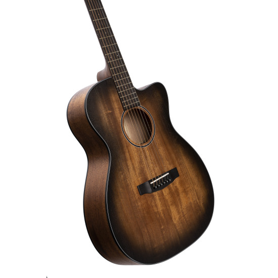Cort CORE-OC AMH OPBB OM All Solid Mahogany Cutaway Acoustic Guitar Open Pore Black BURST W/Case