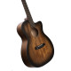 Cort CORE-OC AMH OPBB OM All Solid Mahogany Cutaway Acoustic Guitar Open Pore Black BURST W/Case