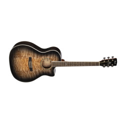 Cort GA-QF TBB Grand REGAL Acoustic Guitar Transparent Black Burst