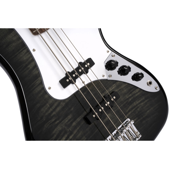 Cort GB24JJ Bass Guitar Transparent Black