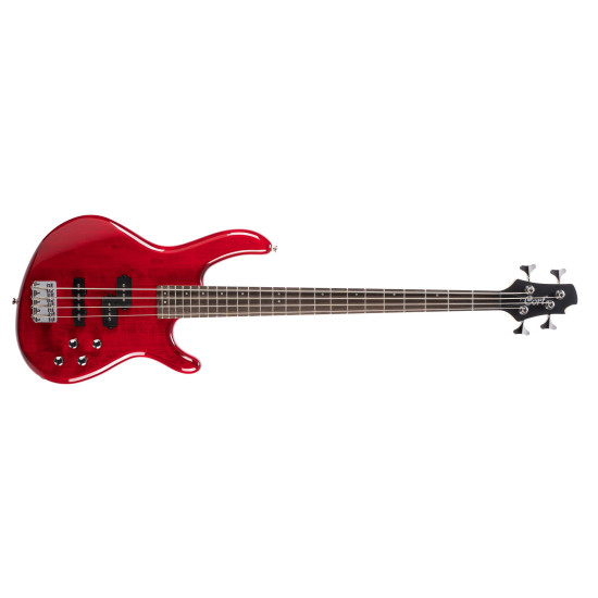 Cort ACTION Bass PLUS 4 Bass Guitar Transparent Red