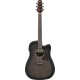 Ibanez AAD70CE Transparent Charcoal Burst Low Gloss top, Natural Open Pore back and sides Acoustic Guitar