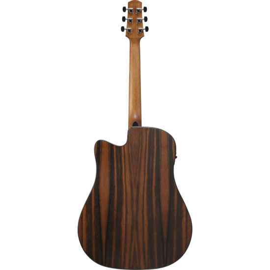 Ibanez AAD70CE Transparent Charcoal Burst Low Gloss top, Natural Open Pore back and sides Acoustic Guitar