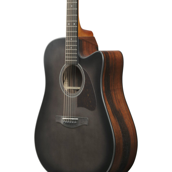 Ibanez AAD70CE Transparent Charcoal Burst Low Gloss top, Natural Open Pore back and sides Acoustic Guitar