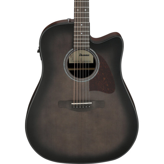 Ibanez AAD70CE Transparent Charcoal Burst Low Gloss top, Natural Open Pore back and sides Acoustic Guitar