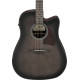 Ibanez AAD70CE Transparent Charcoal Burst Low Gloss top, Natural Open Pore back and sides Acoustic Guitar