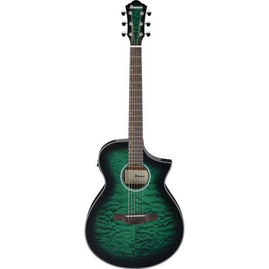 Ibanez AEWC16QA Transparent Emerald Burst High Gloss top, Natural High Gloss back and sides Acoustic Guitar