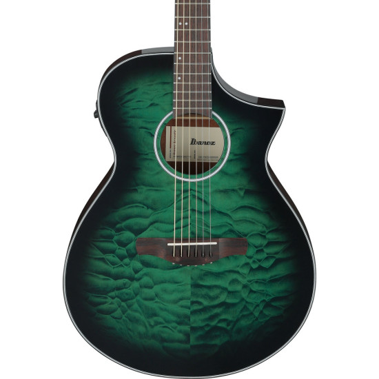 Ibanez AEWC16QA Transparent Emerald Burst High Gloss top, Natural High Gloss back and sides Acoustic Guitar