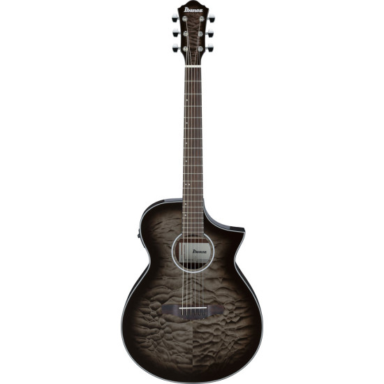 Ibanez AEWC16QA Transparent Black Sunburst High Gloss top, Natural High Gloss back and sides Acoustic Guitar