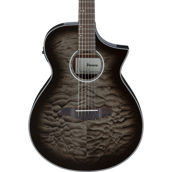 Ibanez AEWC16QA Transparent Black Sunburst High Gloss top, Natural High Gloss back and sides Acoustic Guitar