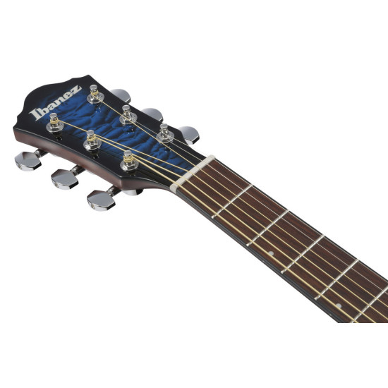 Ibanez AEWC16QA Transparent Blue Sunburst High Gloss top, Natural High Gloss back and sides Acoustic Guitar