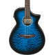 Ibanez AEWC16QA Transparent Blue Sunburst High Gloss top, Natural High Gloss back and sides Acoustic Guitar