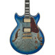 Ibanez AM93QA Jet Blue Burst Electric Guitar