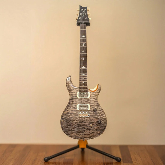 PRS SE CE24 Quilt: Charcoal Top, WDH Swamp Ash Back