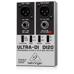 Behringer DI20 Ultra-DI 2-Channel Battery/Phantom Powered DI Box 