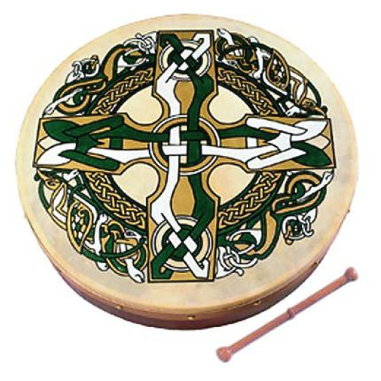 Waltons 18" Gaelic Cross Print Bodhran Waltons 18" Gaelic Cross Print Bodhran