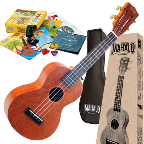 Mahalo TJ2TBRK Java Series Concert Ukulele Package With Essentials Package Mahalo TJ2TBRK Java Series Concert Ukulele Package With Essentials Package