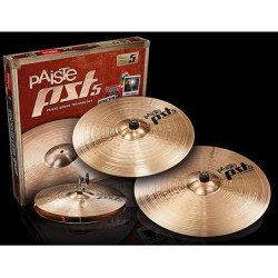 Paiste PST-5 Cymbal Set 14" HI-Hats 16" Crash 20" Ride + Free 10" Splash Cymbal 