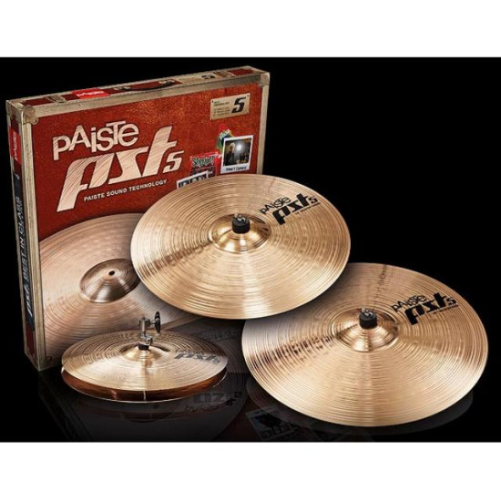Paiste PST-5 Cymbal Set 14" HI-Hats 16" Crash 20" Ride + Free 10" Splash Cymbal Paiste PST-5 Cymbal Set 14" HI-Hats 16" Crash 20" Ride + Free 10" Splash Cymbal
