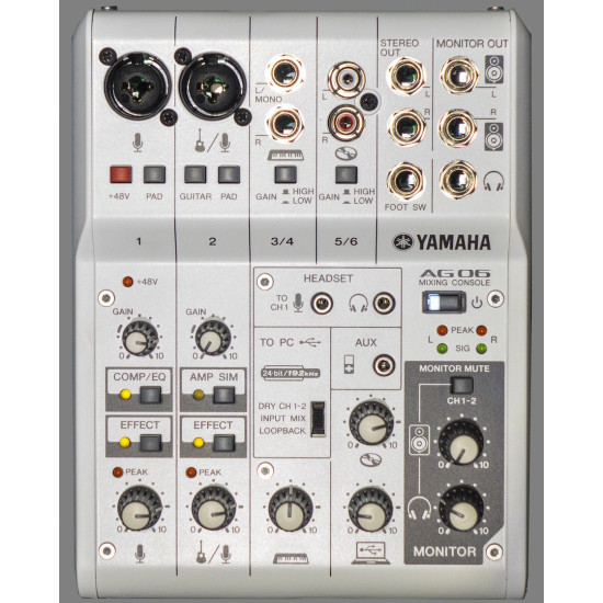 Yamaha AG06 Multi-Purpose 6-Channel Mixer/USB Audio Interface Yamaha AG06 Multi-Purpose 6-Channel Mixer/USB Audio Interface