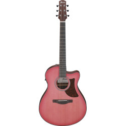 Ibanez AAM50CE Coral Red Burst Open Pore Top, Natural Open Pore Back and Sides Acoustic Guitar 