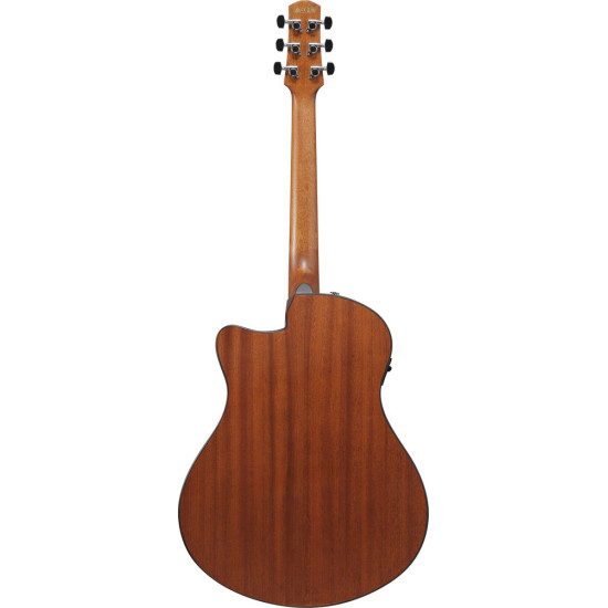 Ibanez AAM50CE Coral Red Burst Open Pore Top, Natural Open Pore Back and Sides Acoustic Guitar 