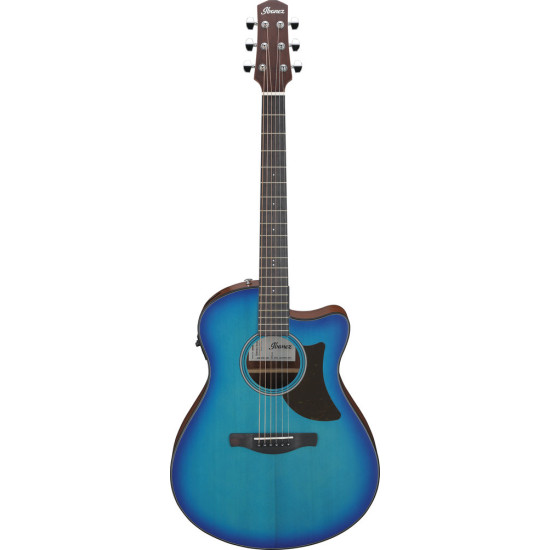 Ibanez AAM50CE Sapphire Blue Burst Open Pore Top, Natural Open Pore Back and Sides Acoustic Guitar 