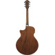 Ibanez AE140WKH Electro Acoustic Guitar Weathered Black Open Pore Top, Open Pore Natural Back and Sides