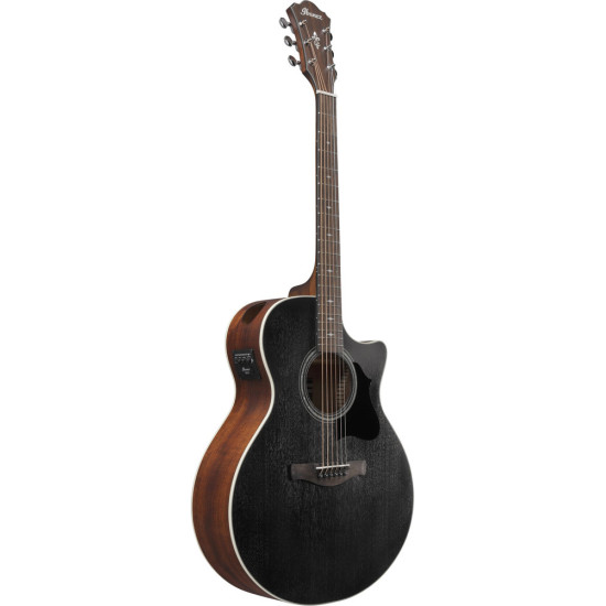 Ibanez AE140WKH Electro Acoustic Guitar Weathered Black Open Pore Top, Open Pore Natural Back and Sides
