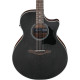 Ibanez AE140WKH Electro Acoustic Guitar Weathered Black Open Pore Top, Open Pore Natural Back and Sides