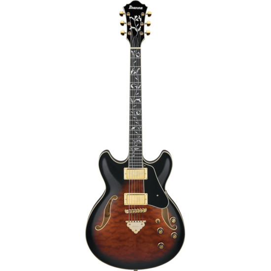 Ibanez AS93QMSP Dark Brown Sunburst Electric Guitar