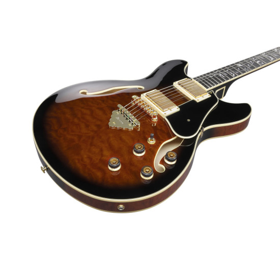 Ibanez AS93QMSP Dark Brown Sunburst Electric Guitar