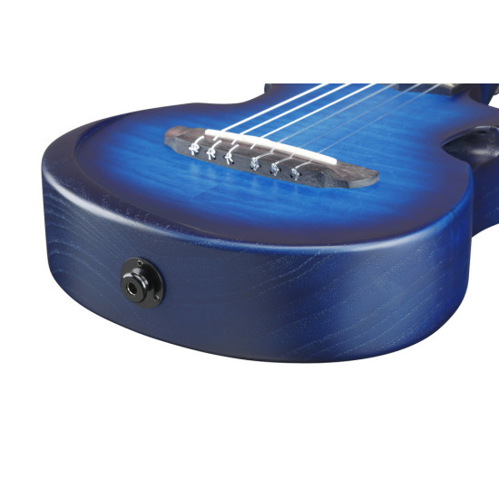 Ibanez AUP10FMNE Transparent Blue Sunburst Open pore Ukulele with Bag
