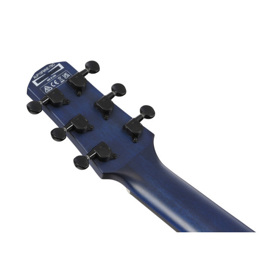 Ibanez AUP10FMNE Transparent Blue Sunburst Open pore Ukulele with Bag