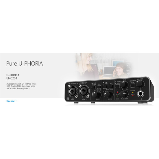Behringer U-Phoria UMC204HD USB Audio Interface Behringer U-Phoria UMC204HD USB Audio Interface